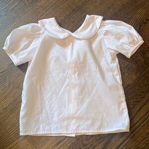 TBBC poplin white puff sleeve girls shirt. Size 6